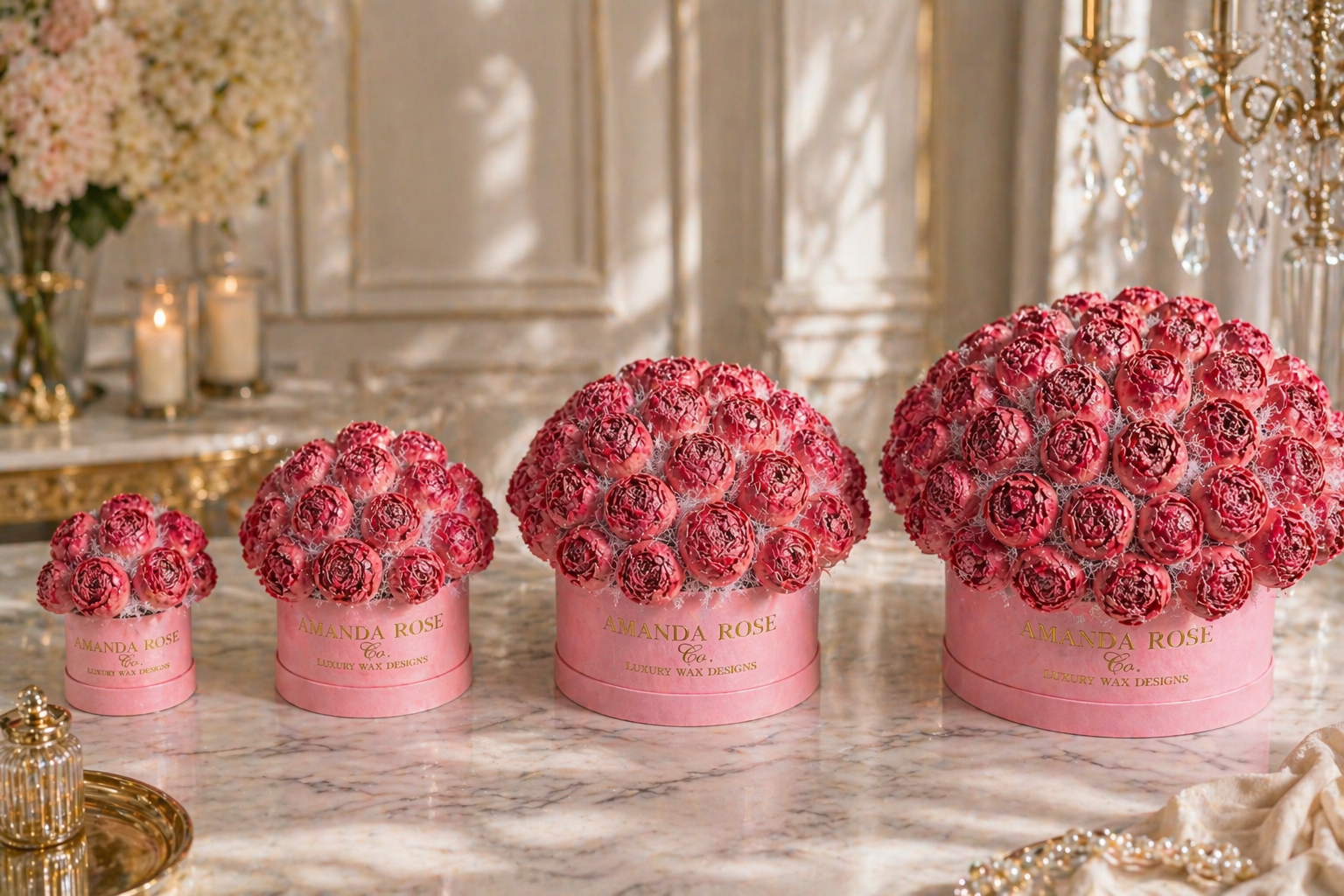 Beloved Bloom luxury wax floral gift box, Amanda Rose Co. handcrafted in Scottsdale AZ