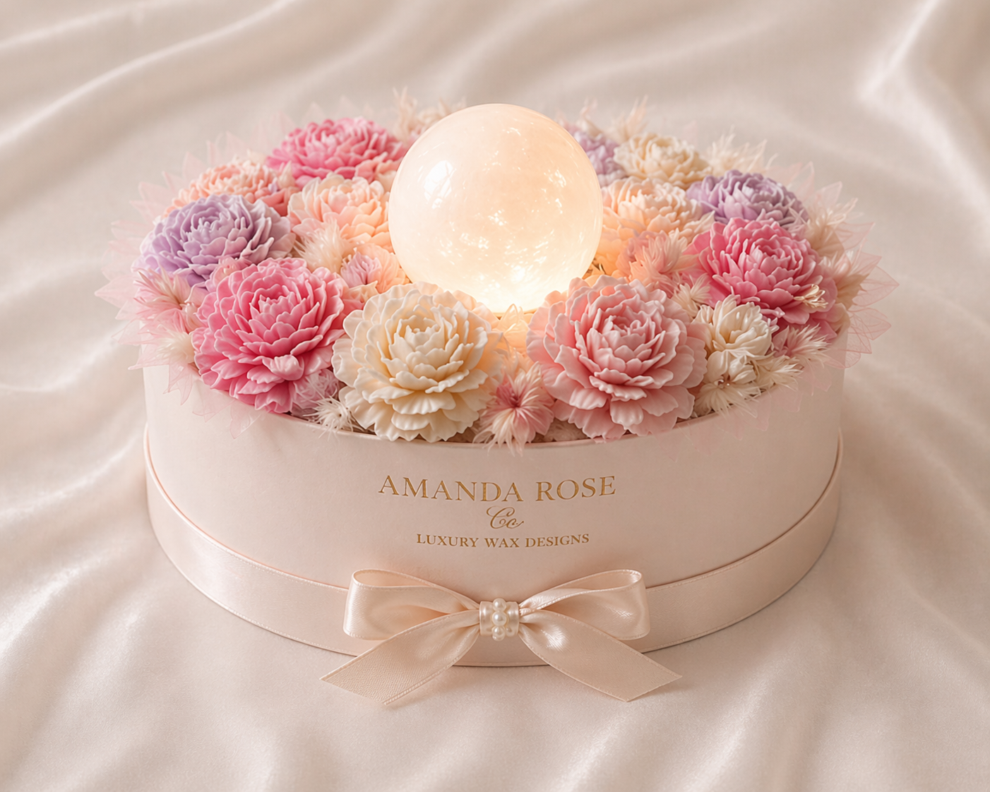 Bundle of Light wax floral and tea light gift set for new baby by Amanda Rose Co.

